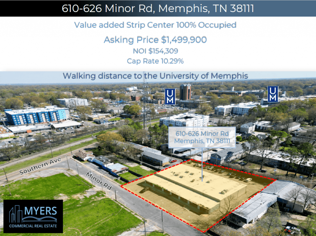 610-626 Minor | For Sale | 15,000 SF | Value Added Strip Center | 100% Occupied | Retail/Office Space