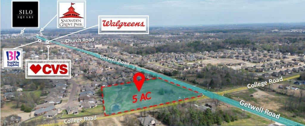 5 AC on Getwell Rd. at College Rd. in Southaven, MS
