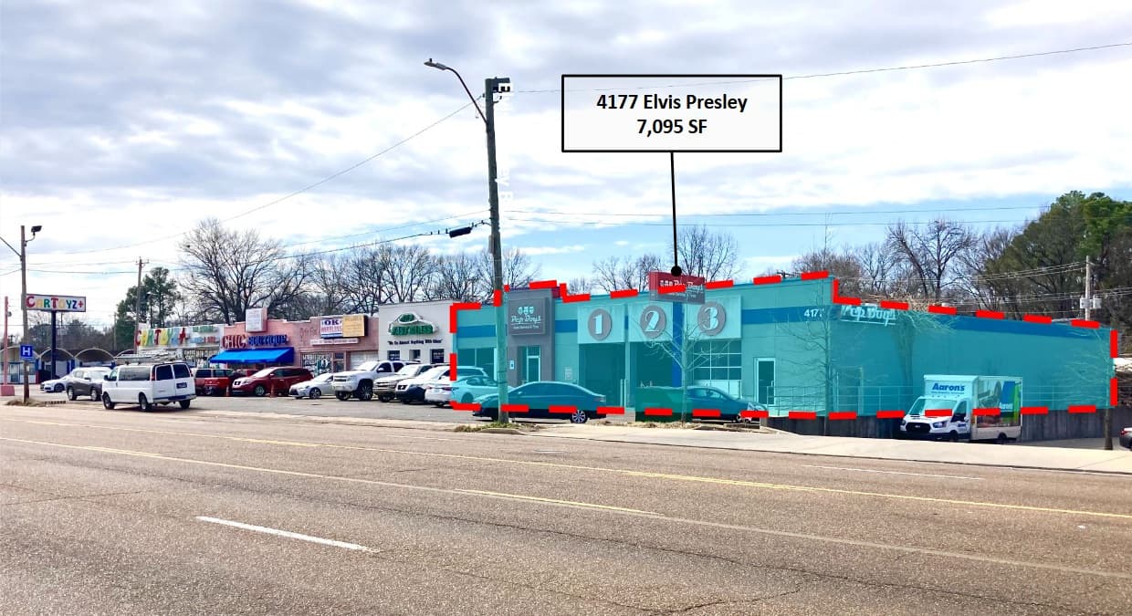 7,095 SF Available with Roll Up Doors  |  4177 Elvis Presley Boulevard, Memphis, TN 38116