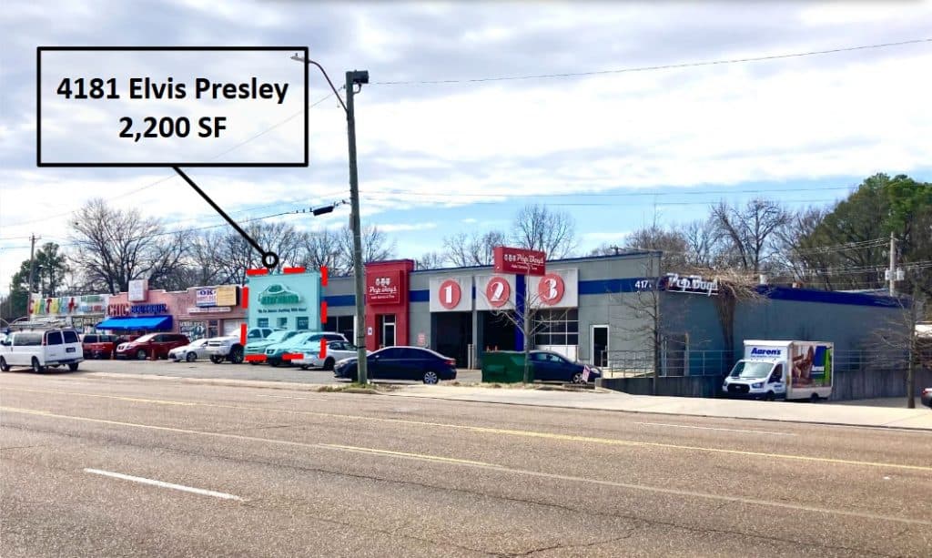 2,200 SF Available with Roll Up Doors | 4181 Elvis Presley Boulevard, Memphis, TN 38116